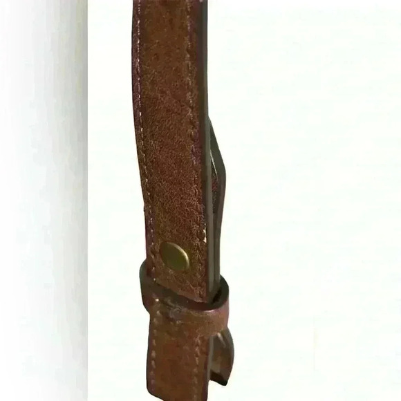 A black & brown Fossil Rachel top zipper closure tote bag. - Picture 11 of 12